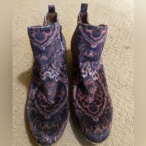 Lucky Brand Velvet Paisley Boots